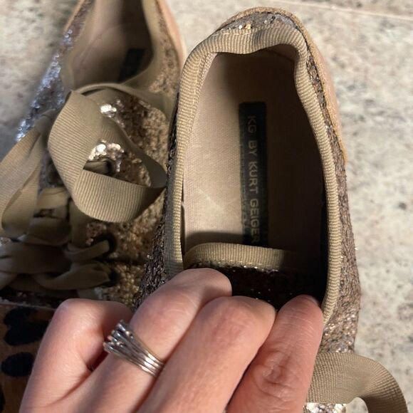 Kurt Geiger leopard sparkle sneakers - Picture 9 of 10